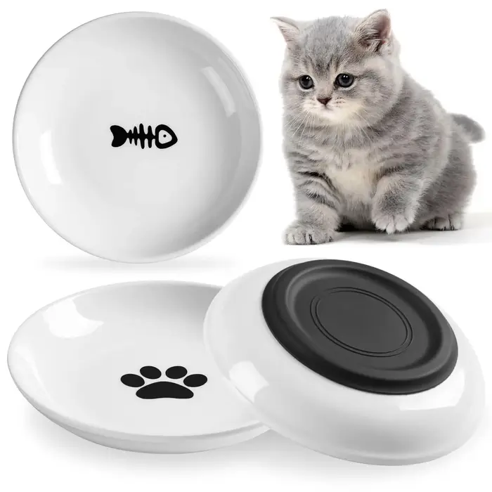 Bol pour chat de compagnie, plateau en conserve pour collation, pas facile à débaser sur le fond en 