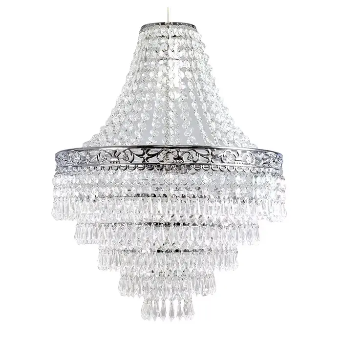 Blenheim 47 cm en plastique grand abat-jour de lustre en acrylique facile à installer pendentif gout