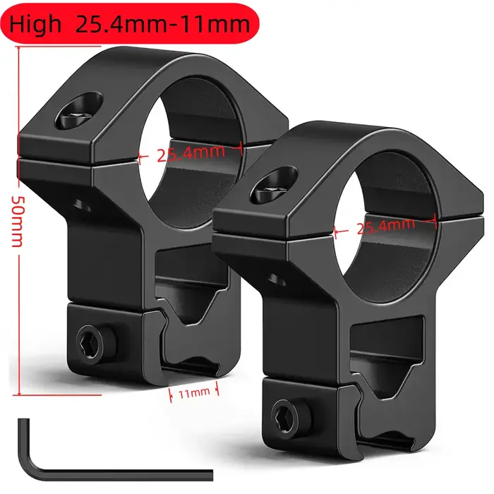 Anneaux de montage pour lunette de visée 25,4/30 mm – Supports pour rail Dovetail et Picatinny 11/20