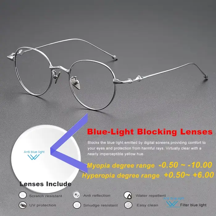 Lunettes de annulé inage en titane pour femmes et hommes, lunettes myopes et hypermétropie, lunettes