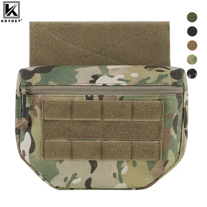 Poche drop tactique KRYDEX pour gilet JPC CPC AVS RRV - Sac banane à scratch accessoire airsoft