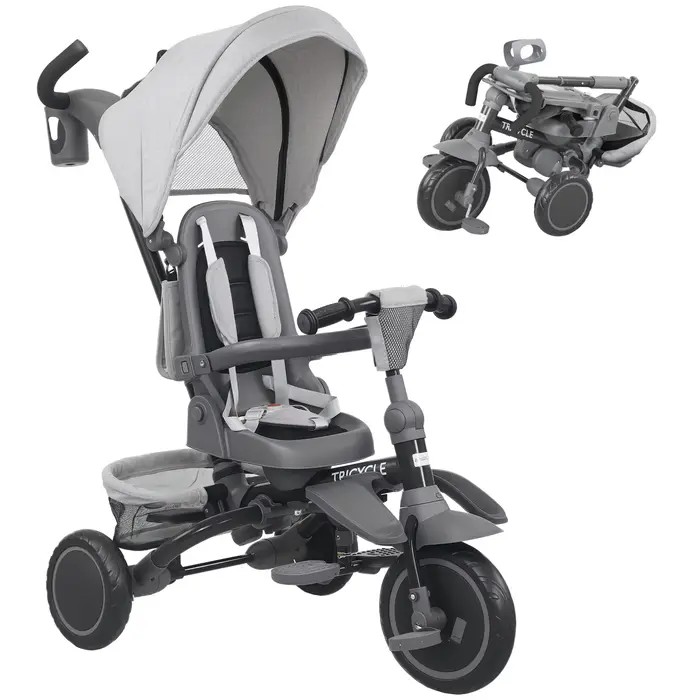 Tricycle évolutif pliable Aiyaplay 6 en 1 pour enfants de 1 à 5 ans avec siège rotatif