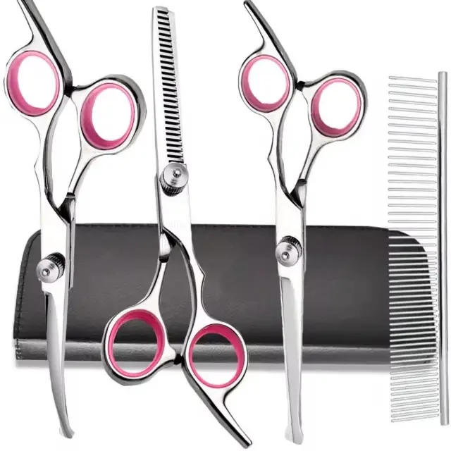 Kit de ciseaux de toilettage pour chien, ciseaux professionnels pour le toilettage avec des pointes 