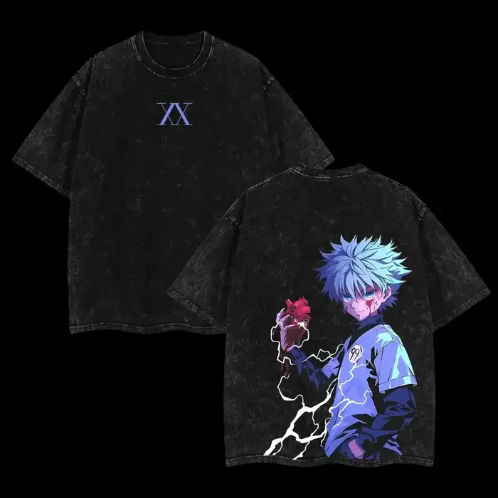 Anime Hunter × Hunter Killua graphique T-shirt hommes à manches courtes vêtements décontracté coton 