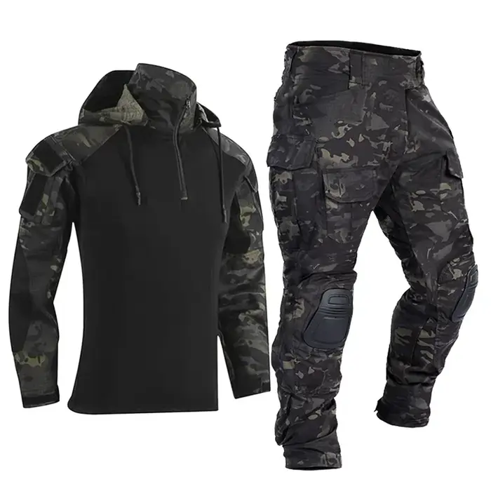 Costumes tactiques de paintball hommes avec 10 poches camouflage pour formation chasse camping randonnée