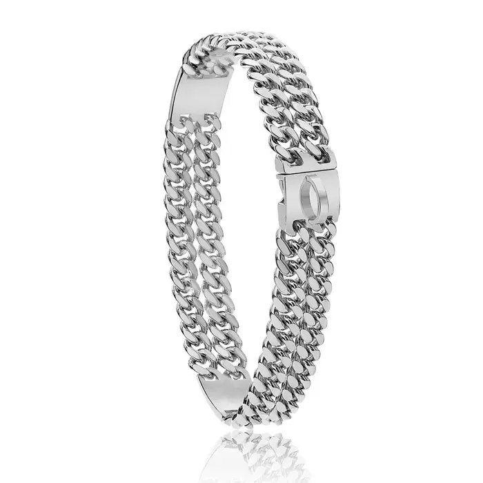 Collier de chaîne pour chien en or avec chaîne à Double rangée robuste, collier de chaîne à maillons