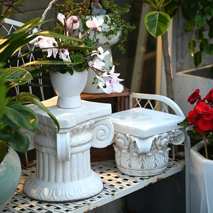 Base de fleurs de colonne romaine européenne, support de plantes créatif rétro, présentoir de balcon