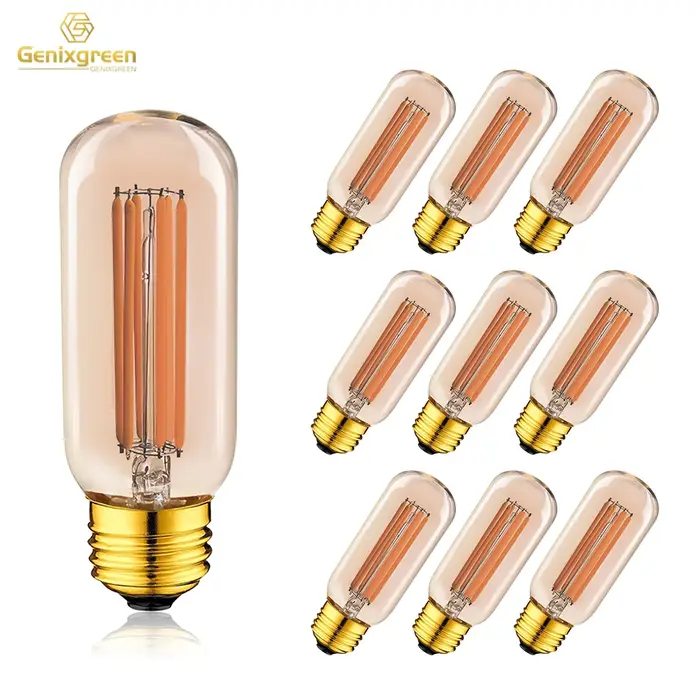 Ampoule Tubulaire à Filament Jaune Chaud pour Lustre, Éclairage Suspendu, Vintage, T45, 6W, 110V, 22