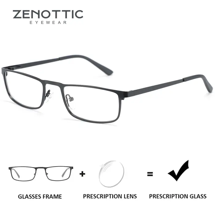 ZENOTTIC-Petites lunettes rectangulaires pour hommes et femmes, lunettes de myopie, lunettes progres