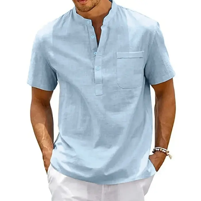 Chemise en coton et lin pour hommes