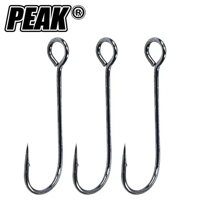 PEAK 20 pcs/lot grands yeux anneau pêche doux ver crochets haute teneur en carbone en acier large Su