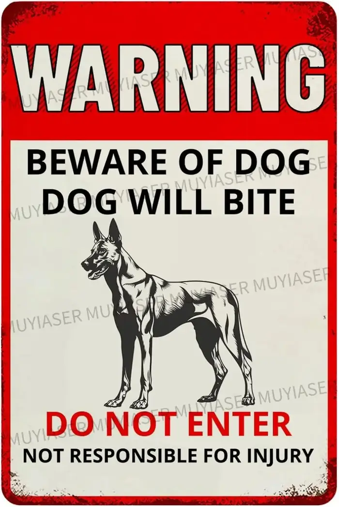 Panneau en métal en aluminium avec iode pour clôture extérieure, méfiez-vous du chien, chien va mord
