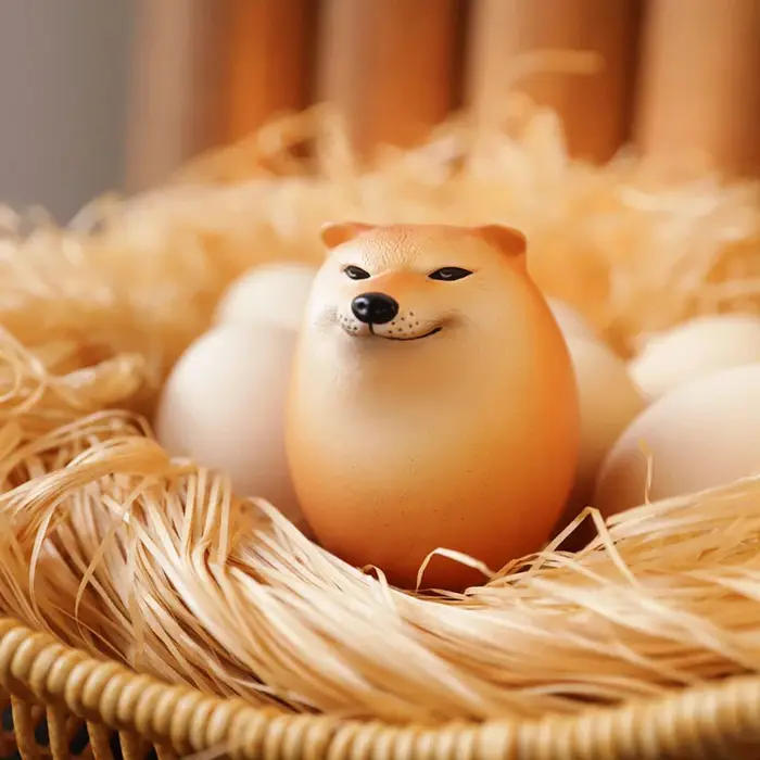 ShibCabo-emouf de chien en forme d'oeuf réaliste