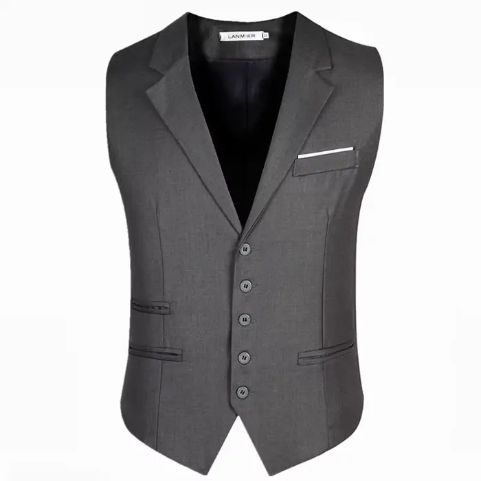 Robe gilets pour hommes coupe ajustée hommes costume Gilet Homme Gilet Homme décontracté sans manche