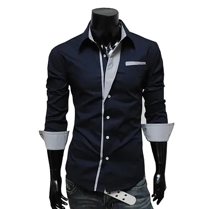 Nouvelle Chemise Personnalisée 2026 pour Hommes – Tendance Mode Patchwork – Chemises Habillées Confo