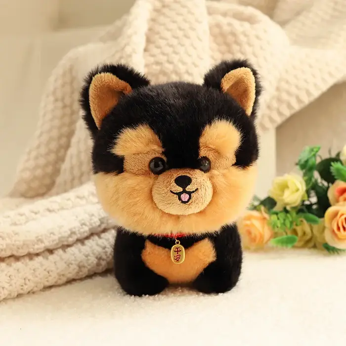 Jouet en peluche chien pelucheux Kawaii réaliste, modèle de chiot de Simulation, poupée douce, petit