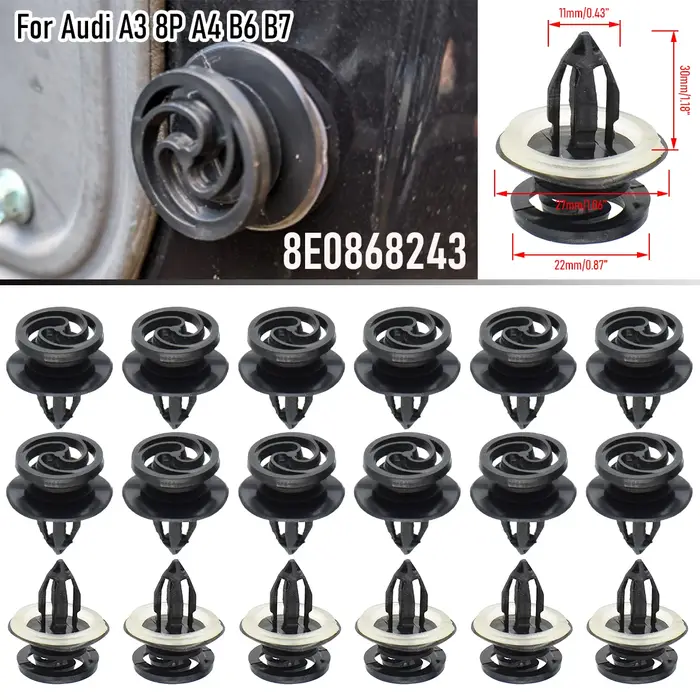 Clips de fixation pour carte de porte intérieure de voiture, 10/20 pièces, 8E 0868243   Pour VW Audi