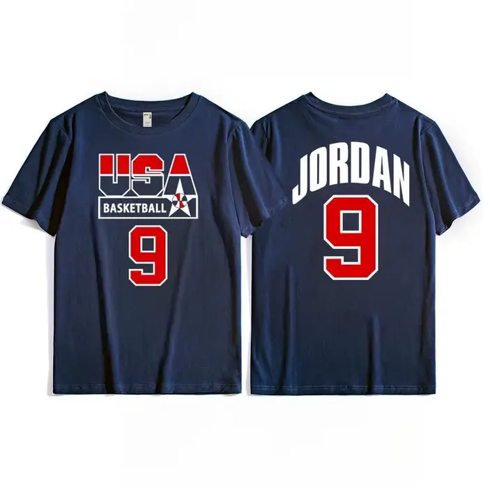 T-shirt Dream Team, haut d'entraînement de basket-ball américain pour hommes, T-shirt rétro à manches courtes pour hommes, sport de rêve, mode décontractée