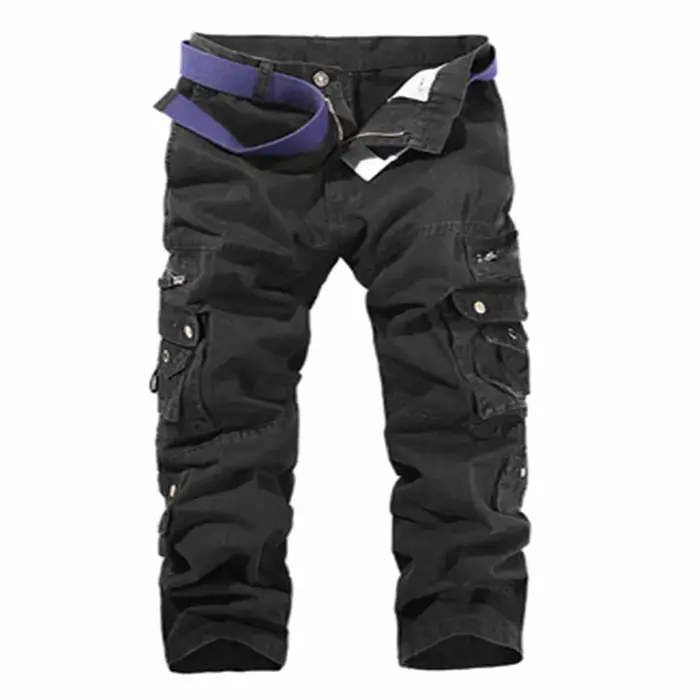 Pantalon cargo chasse multi-poches coton armée vert - vêtement tactique lavage facile