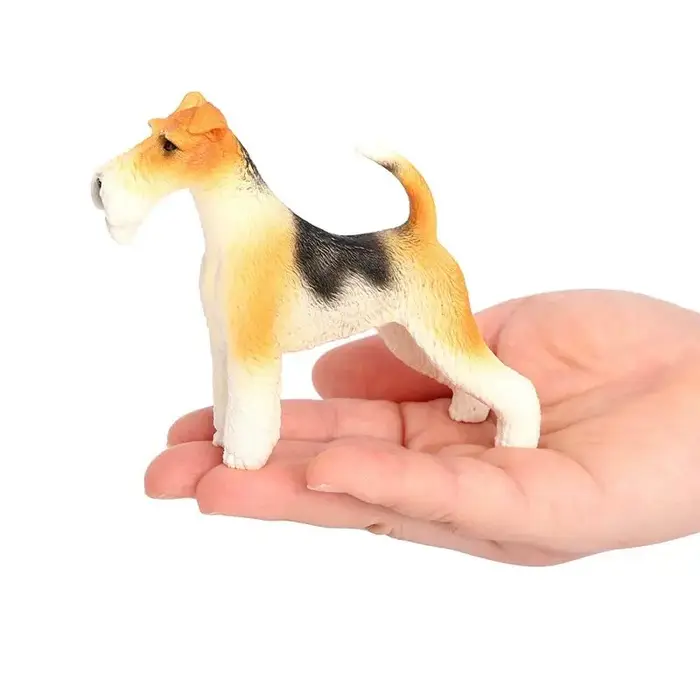 Statue de chien de bureau Miniature en fil réaliste, modèle Fox Terrier, décoration de chiot pour la