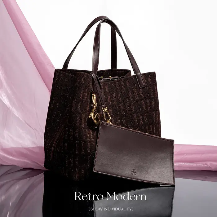 CH Sac à bandoulière pour femme, simple, couleur unie, motif imprimé lettres dorées, grande capacité