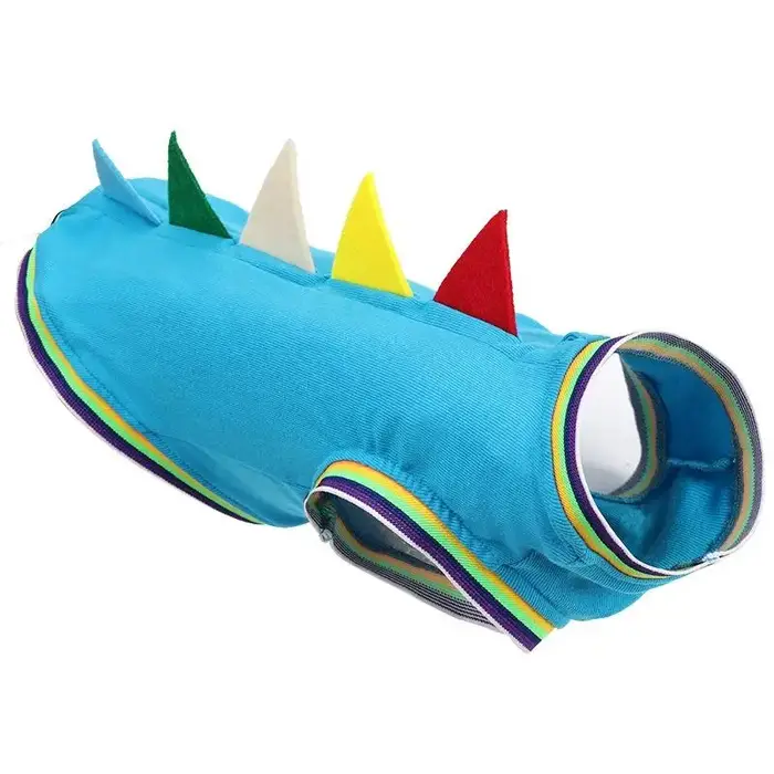 Gilet dinosaure teckel, bleu/vert S/M/L, joli costume pour animal de compagnie, tenue respirante à q