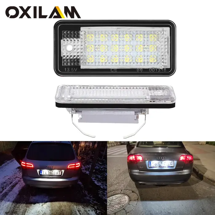 Lumière de plaque d'immatriculation LED sans erreur, 2 pièces, 12V, pour Audi A4 S4 B6 B7 A6 C6 S6 A