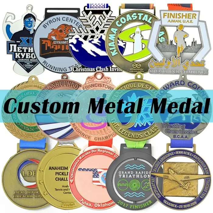Médaille en métal personnalisée avec ruban