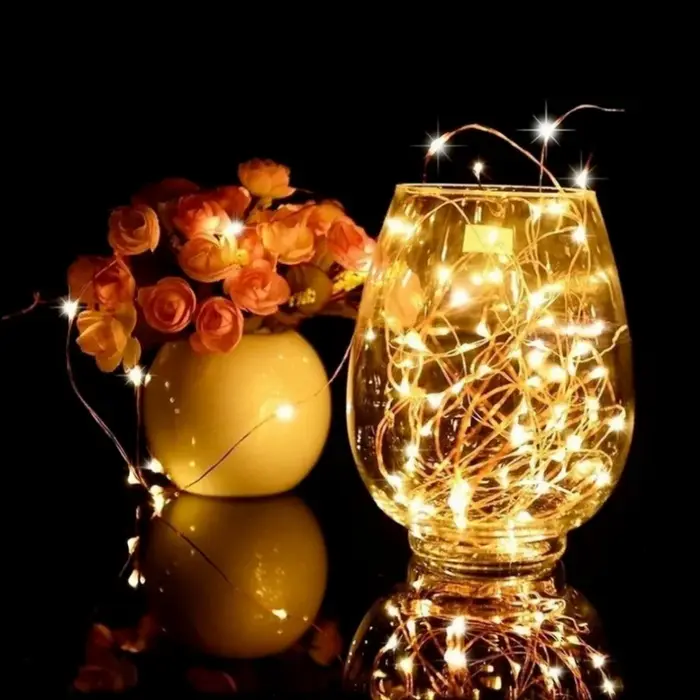 10 pièces 6 pièces fil de cuivre LED chaîne lumières vacances fée lumières guirlande arbre de noël d
