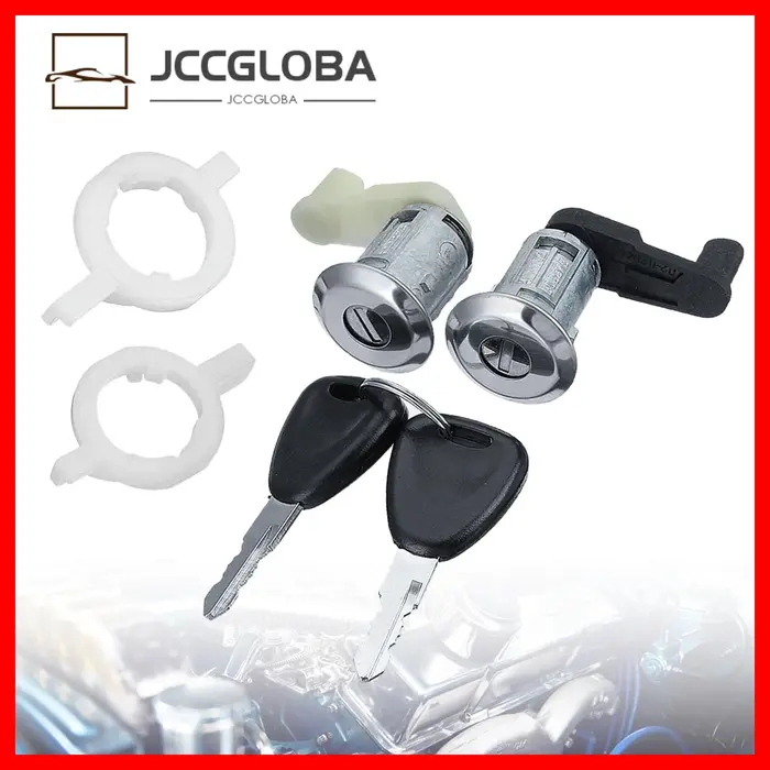Cylindre de barillet de serrure de porte de voiture gauche + droite avec 2 clés pour Renault Megane 