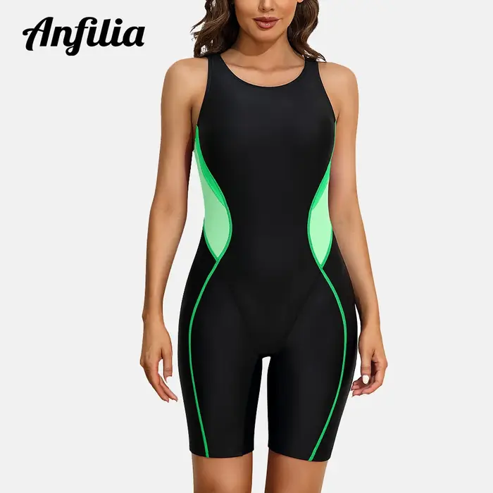 Anfilia-Maillot de bain une pièce pour femme, vêtement de sport, dos nageur, entraînement profession