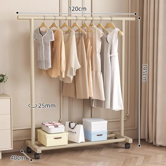 Porte-vêtements sur pied UOSU design moderne japonais acier inoxydable multifonctionel pour femmes chambre salon occasions spéciales