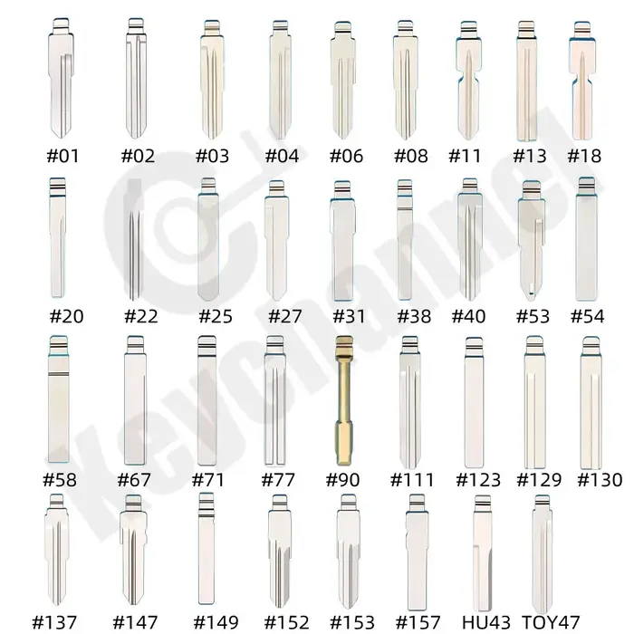35 pièces clé de voiture vierge HU66 SIP22 Toy43 KD clé lame HU83 Xhorse clé rabattable pour KEYDIY 
