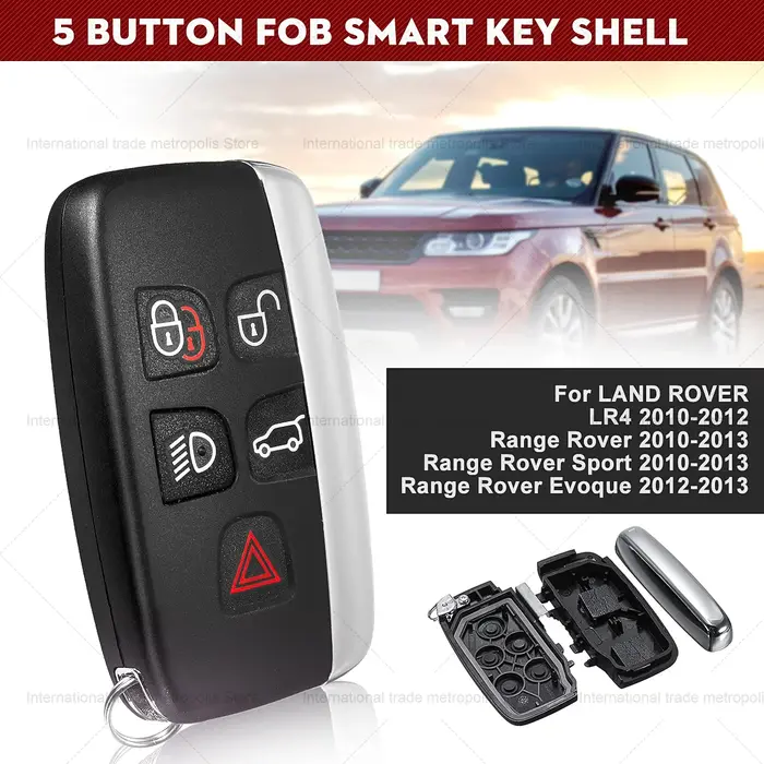 Coque de clé de voiture intelligente OEM, 5 boutons, pour Range Rover Evoque Discovery 4 Sport Freel