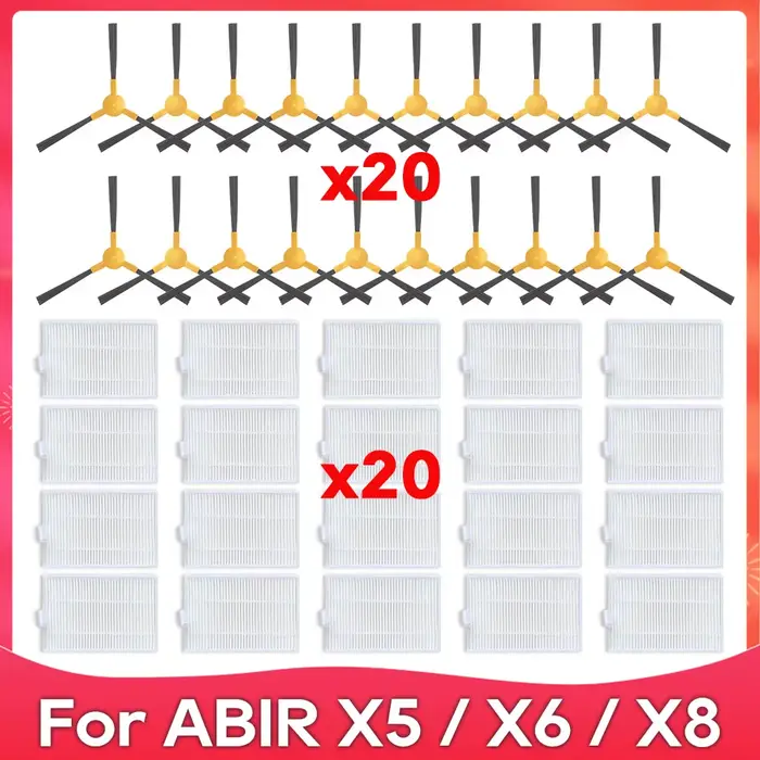 Filtre Hepa à brosse latérale pour aspirateur robot, accessoire compatible avec ABIR X5 / X6 / X8 / 