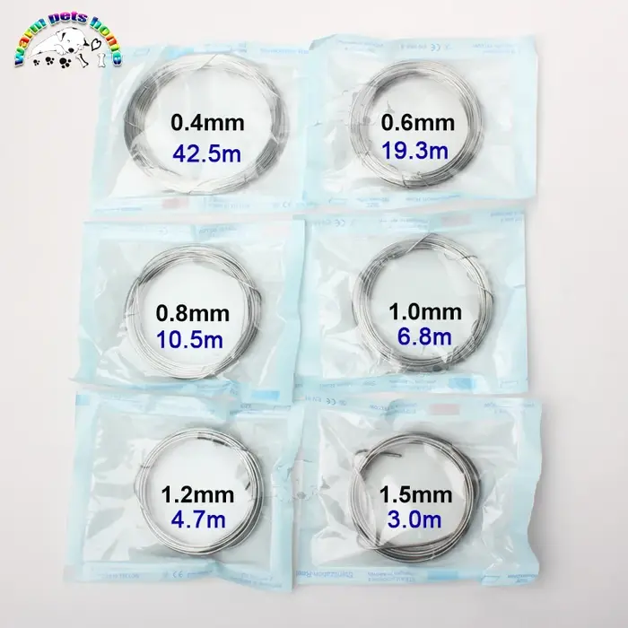 Fils orthopédiques en acier inoxydable médical, fil de cerclage 0.4-1.5mm, Instruments vétérinaires