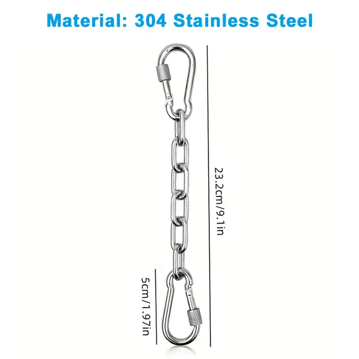 Attaches de laisse pour chien en chaîne, anti-morsure, double tête, boucle de sécurité métallique, d
