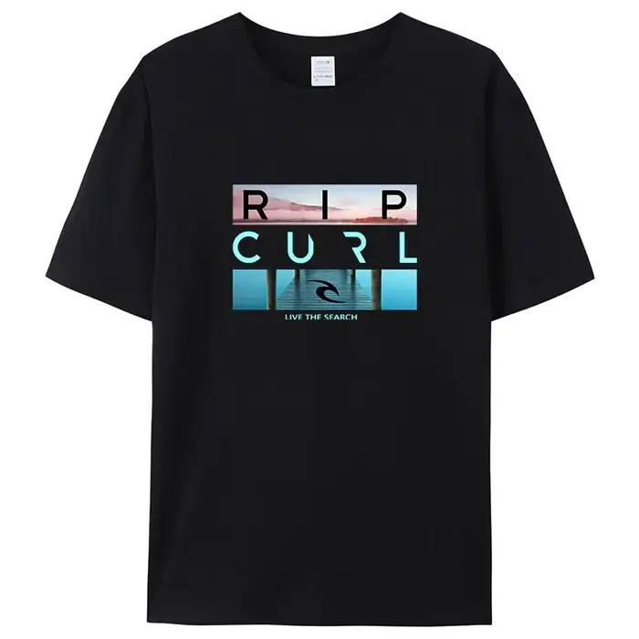 Vente Rip Livethe recherche beauté Curl Logot-chemise pour hommes été incroyable qualité 100% coton 