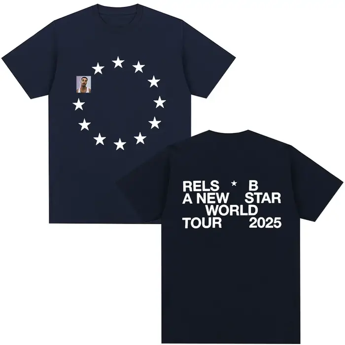 T-shirt Rels B A New Star World Tour 2025 pour hommes et femmes, décontracté, batik, respirant, pour toutes les saisons