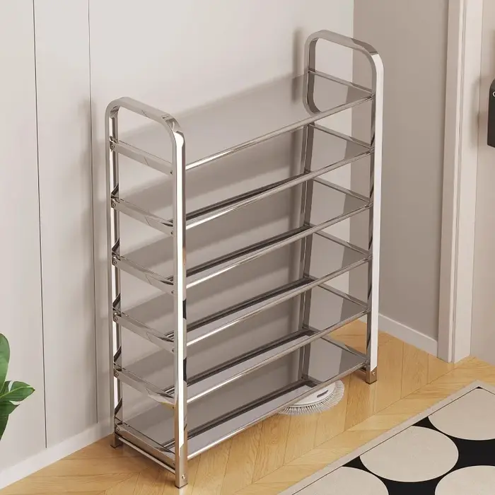 Étagère à chaussures en acier inoxydable épaissi, couloir familial, dortoir étudiant, chambre locati