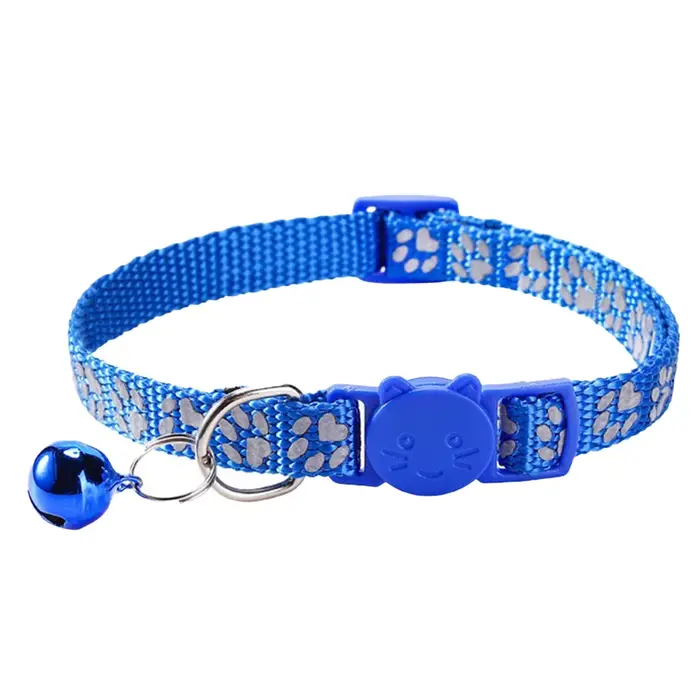 Nouveau collier pour chat et chien Kawaii 2026, avec empreintes réfléchissantes, boucle de sécurité 