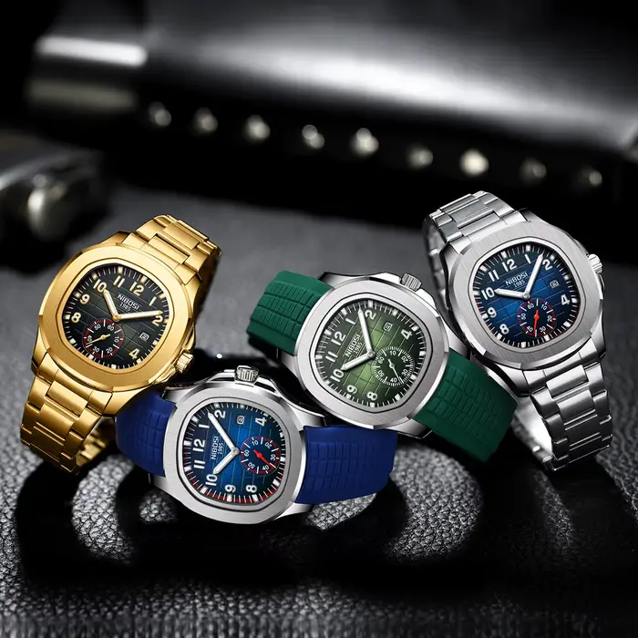 Montre homme NIBOSI 2025 acier inox étanche design sport fashion montre quartz relogio masculino cadeau