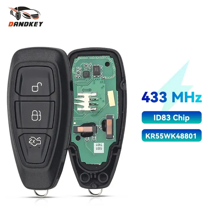 KEYYOU – clé intelligente à 3 boutons, 433Mhz, 4D63 KR55WK48801, télécommande pour Ford Focus Fiesta