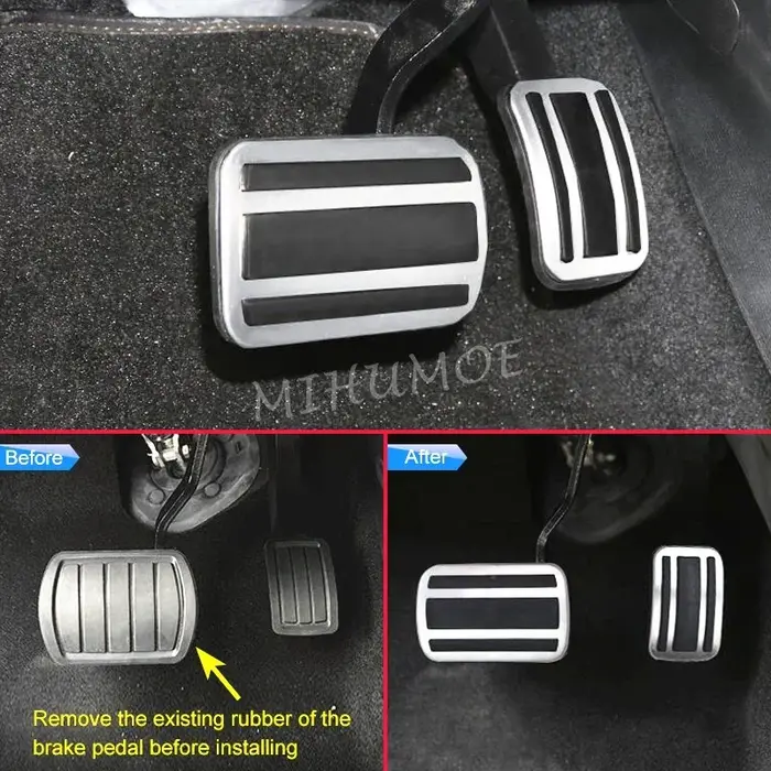 Couvercle de pédale de frein automatique en acier inoxydable brossé avec caoutchouc TPE pour Peugeot 508 508 SW 3008 3008 GT 5008 Citroën C5 Aircross occasions spéciales sécurité et style