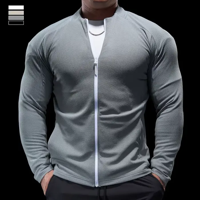 Vestes de sport à manches longues pour hommes, vêtements de sport de plein air, combinaisons de gym,