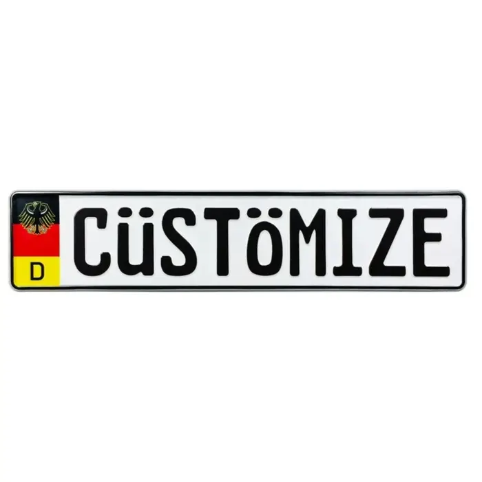 Plaque d'immatriculation allemande avec armoiries (CUSTOM) – Décor en aluminium gaufré pour garage/ 