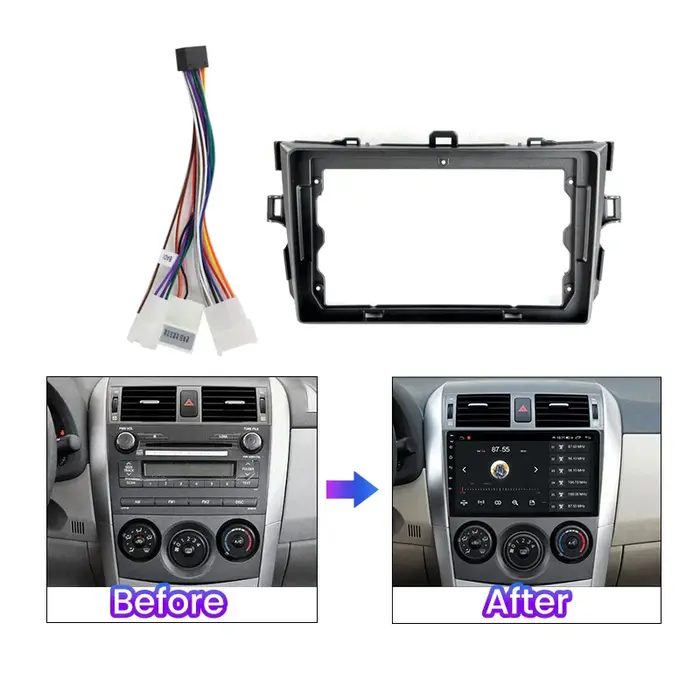 MEKEDE voiture Radio Console centrale correspondant panneau Kit cadre harnais Fascia garniture adapt