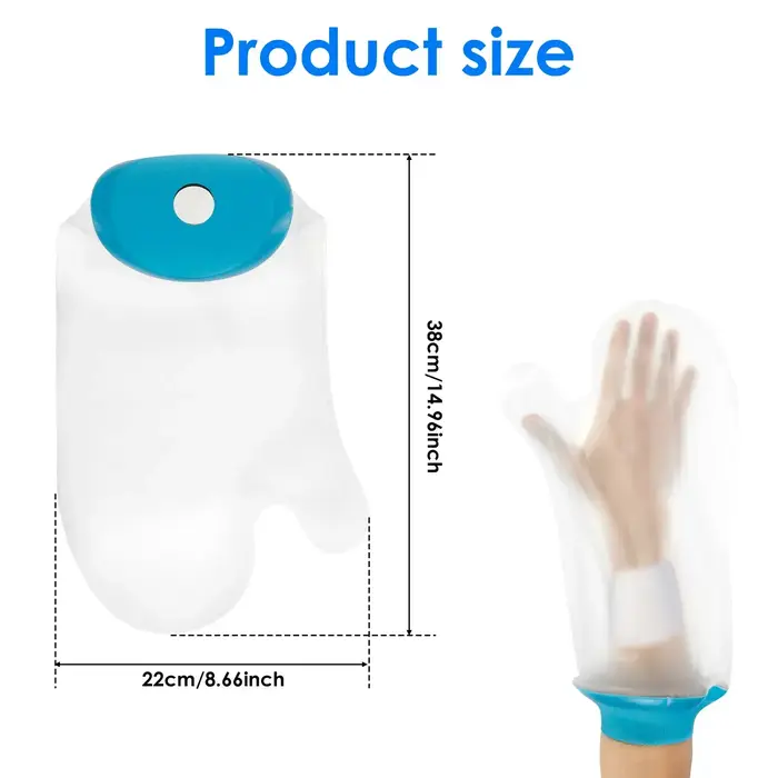 Housse de protection imperméable pour bras de douche, paume courte/bras longs, avec ouverture élasti