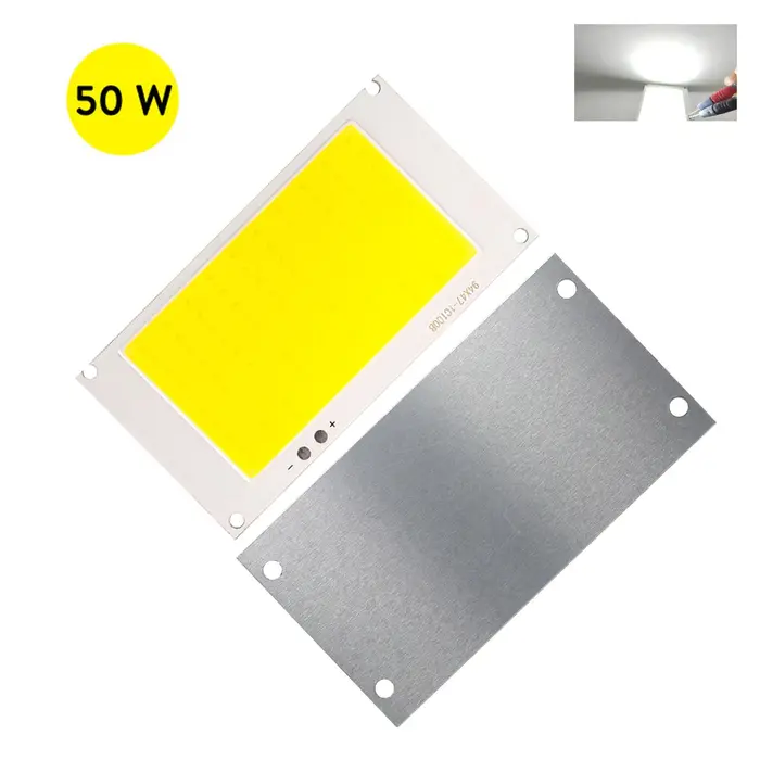 94*47mm Ultra lumineux 50W DC 3V 3.7V COB LED Source de lumière puce à bord blanc froid pour lampes 