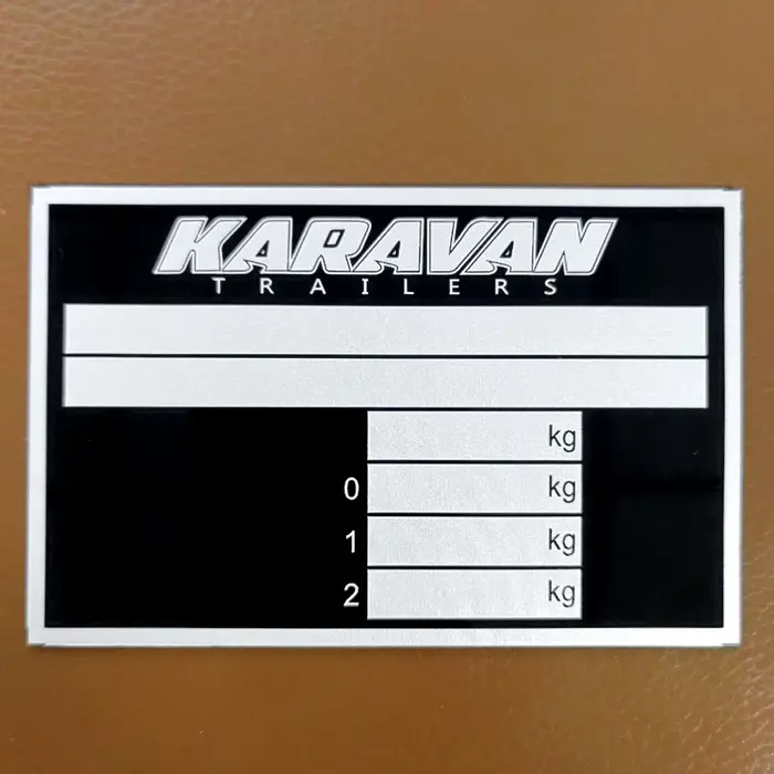 KARAVAN-Plaque d'étiquette de châssis en aluminium, pièces d'équipement de camion de voiture, ID de 